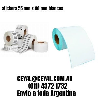 stickers 55 mm x 90 mm	blancas