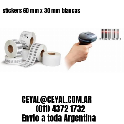 stickers 60 mm x 30 mm	blancas