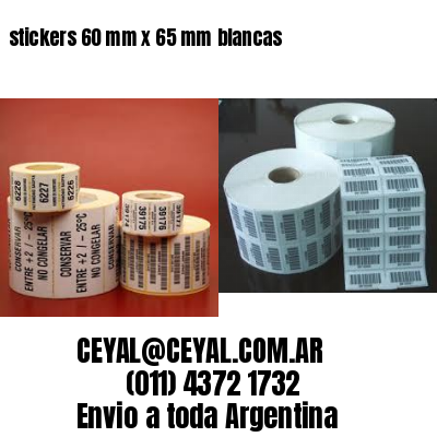 stickers 60 mm x 65 mm	blancas