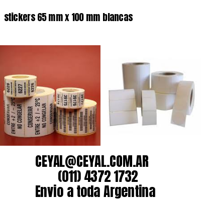 stickers 65 mm x 100 mm	blancas