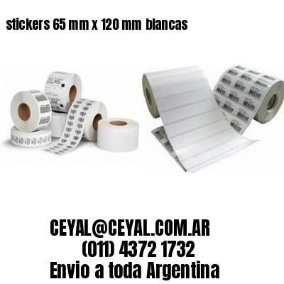 stickers 65 mm x 120 mm	blancas