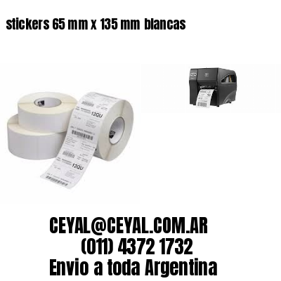 stickers 65 mm x 135 mm	blancas