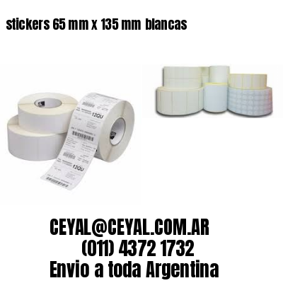 stickers 65 mm x 135 mm	blancas