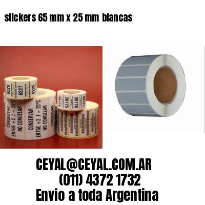stickers 65 mm x 25 mm	blancas