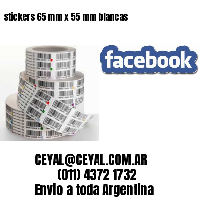 stickers 65 mm x 55 mm	blancas