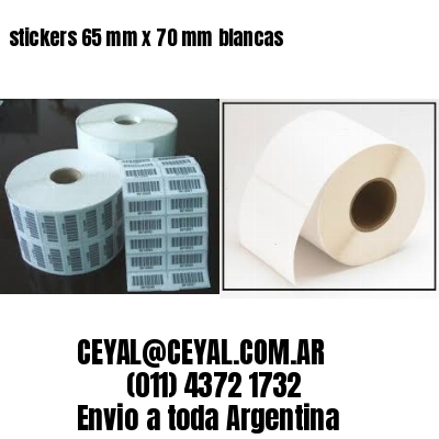 stickers 65 mm x 70 mm	blancas