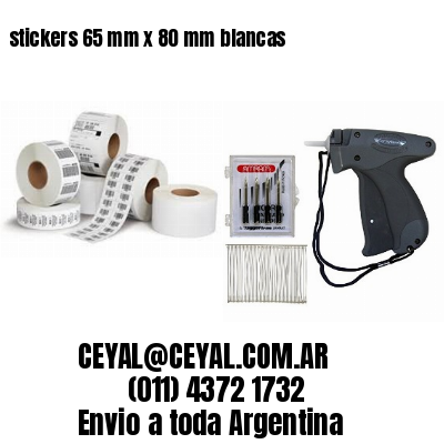 stickers 65 mm x 80 mm	blancas