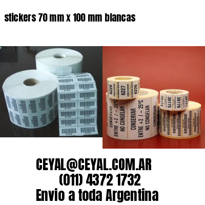 stickers 70 mm x 100 mm	blancas
