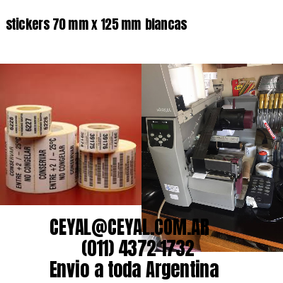 stickers 70 mm x 125 mm	blancas