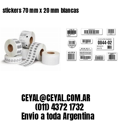 stickers 70 mm x 20 mm	blancas