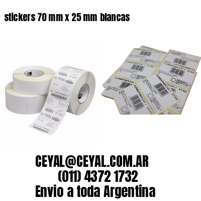 stickers 70 mm x 25 mm	blancas