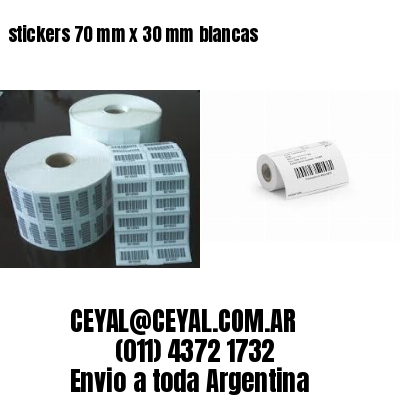 stickers 70 mm x 30 mm	blancas