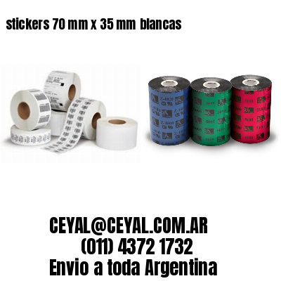 stickers 70 mm x 35 mm	blancas