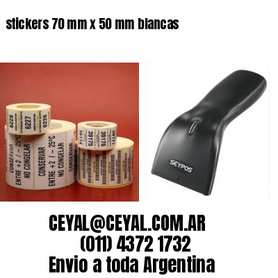 stickers 70 mm x 50 mm	blancas