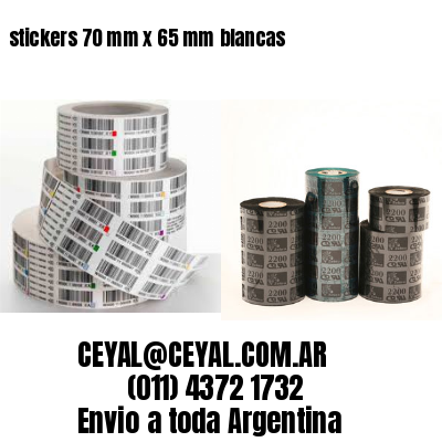 stickers 70 mm x 65 mm	blancas