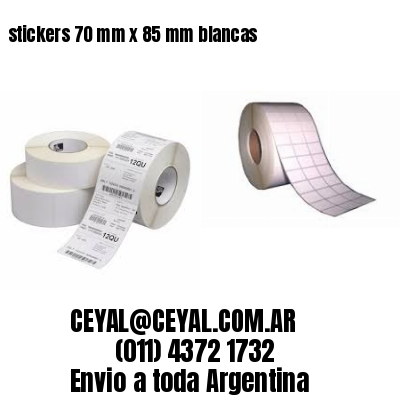 stickers 70 mm x 85 mm	blancas
