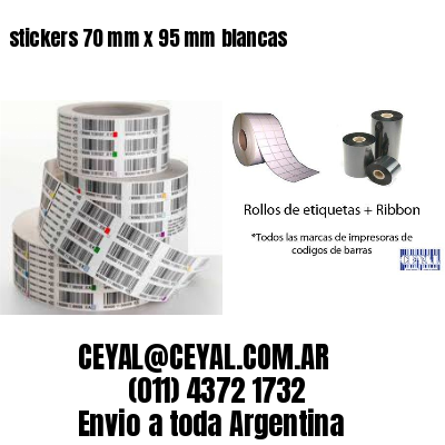 stickers 70 mm x 95 mm	blancas