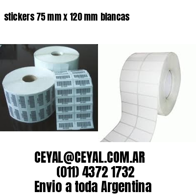 stickers 75 mm x 120 mm	blancas