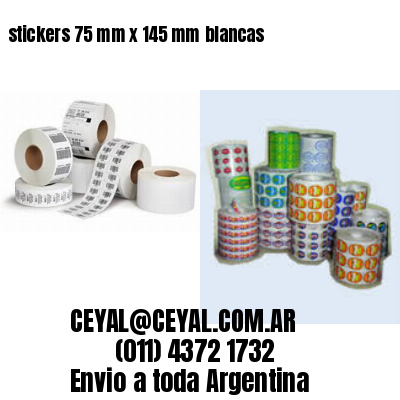 stickers 75 mm x 145 mm	blancas
