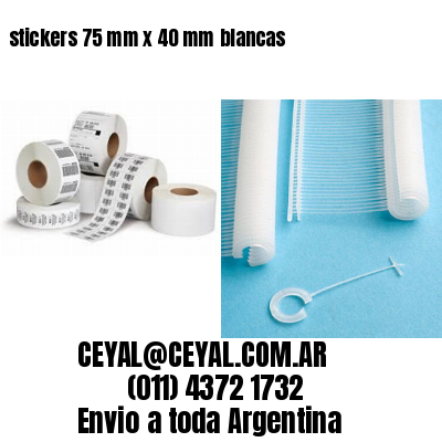 stickers 75 mm x 40 mm	blancas