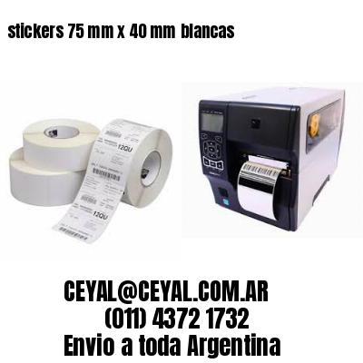 stickers 75 mm x 40 mm	blancas