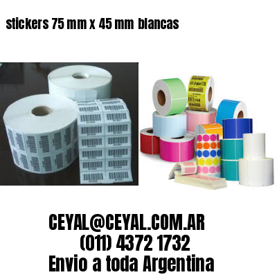 stickers 75 mm x 45 mm	blancas