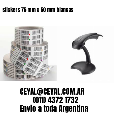 stickers 75 mm x 50 mm	blancas