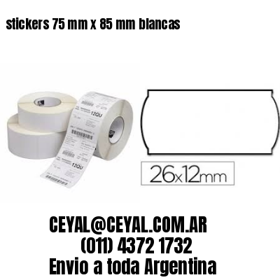 stickers 75 mm x 85 mm	blancas