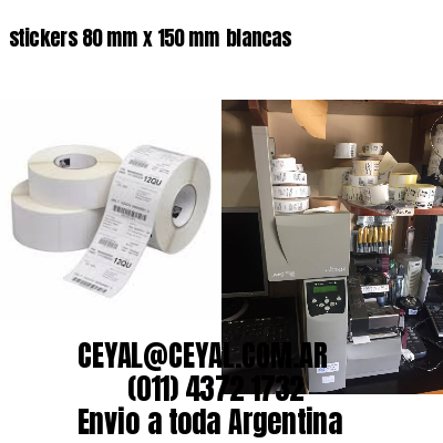 stickers 80 mm x 150 mm	blancas