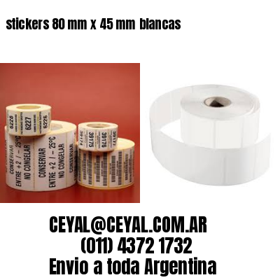 stickers 80 mm x 45 mm	blancas