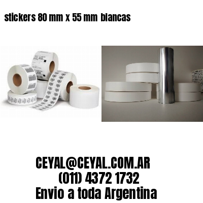 stickers 80 mm x 55 mm	blancas
