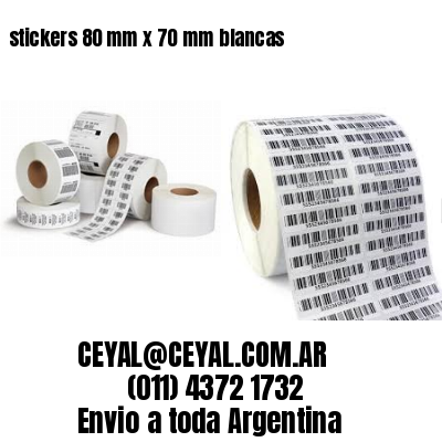 stickers 80 mm x 70 mm	blancas