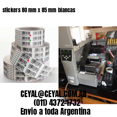 stickers 80 mm x 85 mm	blancas