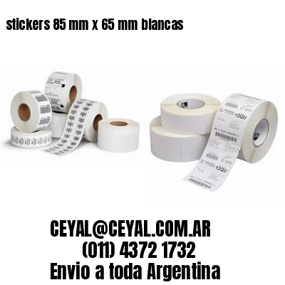 stickers 85 mm x 65 mm	blancas
