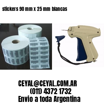 stickers 90 mm x 25 mm	blancas