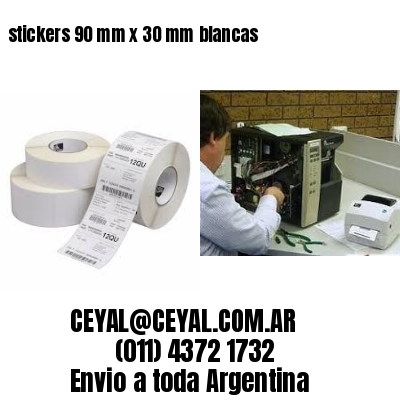 stickers 90 mm x 30 mm	blancas