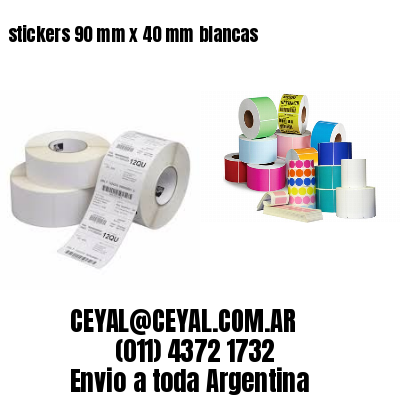 stickers 90 mm x 40 mm	blancas