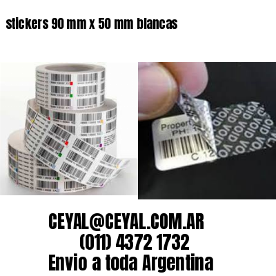 stickers 90 mm x 50 mm	blancas