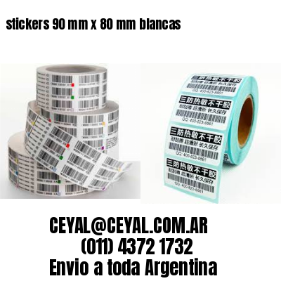 stickers 90 mm x 80 mm	blancas
