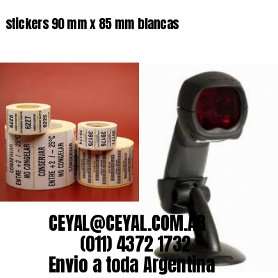 stickers 90 mm x 85 mm	blancas