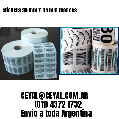 stickers 90 mm x 95 mm	blancas