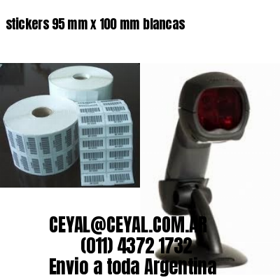 stickers 95 mm x 100 mm	blancas