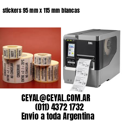 stickers 95 mm x 115 mm	blancas