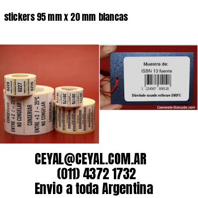 stickers 95 mm x 20 mm	blancas