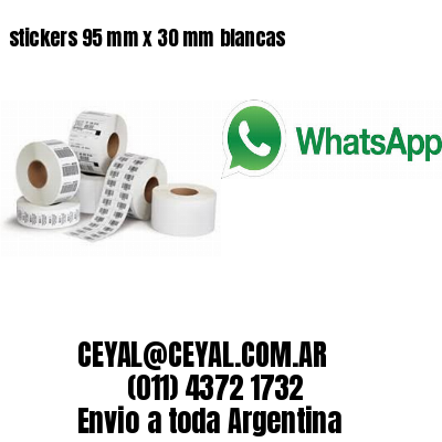 stickers 95 mm x 30 mm	blancas