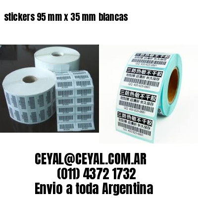 stickers 95 mm x 35 mm	blancas