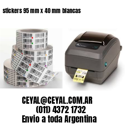 stickers 95 mm x 40 mm	blancas