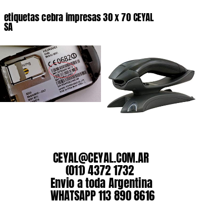 etiquetas cebra impresas 30 x 70 CEYAL SA