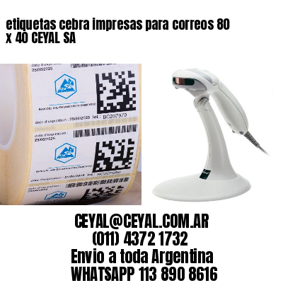 etiquetas cebra impresas para correos 80 x 40 CEYAL SA