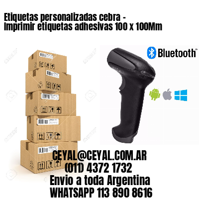 Etiquetas personalizadas cebra – Imprimir etiquetas adhesivas 100 x 100Mm